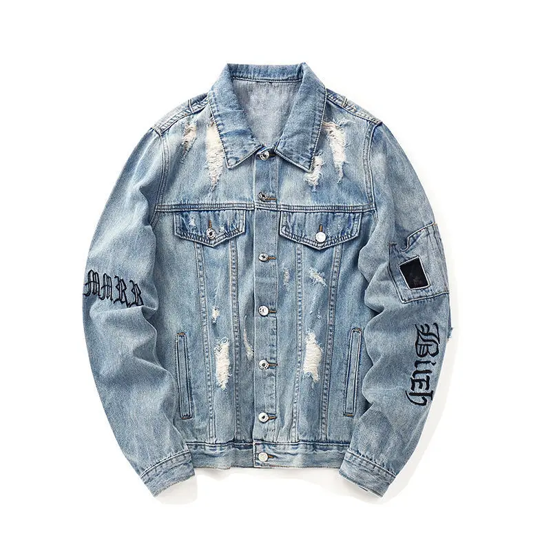Autumn Europe America Casual Character Embroidery Denim Jacket Coat Winter Men Loose Streetwear Hipster Denim Jacket Hip Hop Autumn Europe America Casual Character Embroidery Denim Jacket Coat Winter Men Loose Streetwear Hipster Denim Jacket Hip Hop
