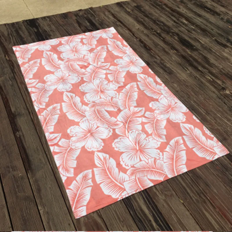 180X105cm big size beach towel European American wind reactive pink retro floral leaves print thicken pure cotton towels T267