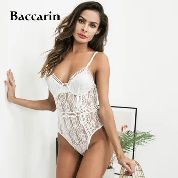 

Lace Bodysuit Women Fashion V neck Sexy Bodysuit White/Black Bodysuit Jumpsuit Overalls Streetwear
