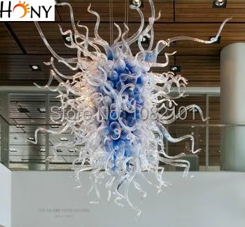 

Free Shipping Attractive Blue Style Blown Glass K9 Crystal Chandelier