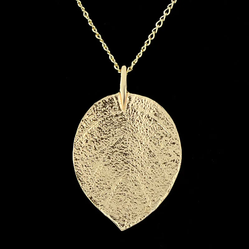 Cheap Fashion Jewelry Maxi Necklace Gold Color Chain Leaf Design