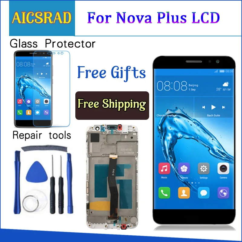 

Touch Screen For Huawei Nova Plus 5.5 inch TD-LTE MLA-L01 MLA-L11 LCD Display Digitizer Panel Assembly Frame with Free Tools