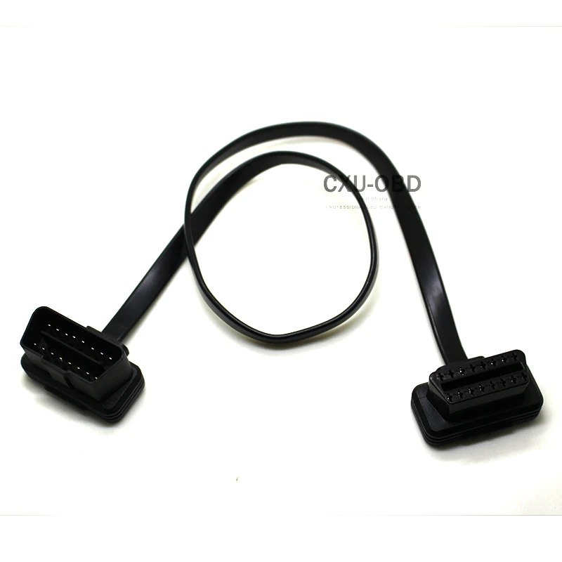 

FREE SHIP Flat+Thin As Noodle OBDII OBD2 16Pin Male to Female ELM327 Diagnostic OBD Extension Cable Interface Wholesale