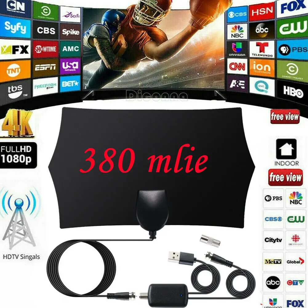 

300 Mile Range Antenna TV Digital HD Skylink 4K Antena Digital Indoor HDTV 1080P HD TV Antenna Flat Design