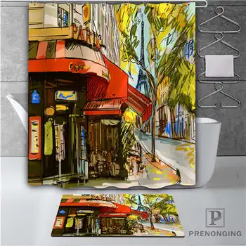 

Custom City View (1) Waterproof Shower Curtain Doormat Home Bath Bathroom Polyester Fabric Multi Sizes#18-10-220