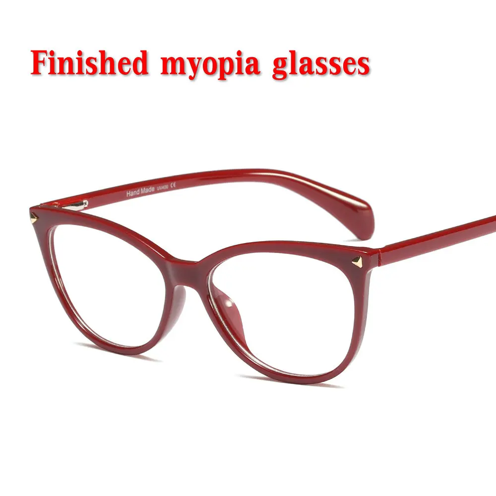 MINCL модные очки для близорукости, прозрачная красная пластиковая оправа, диоптрии, очки для близорукости-1-1,5-2-2,5-3-3,5-4,0 NX - Цвет оправы: red-250