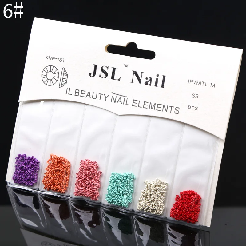 Professional Nail Art Decorations Polish Accessories Chain Beads Line Multi-size Everything For Manicure Nail Art Tools - Цвет: style 6