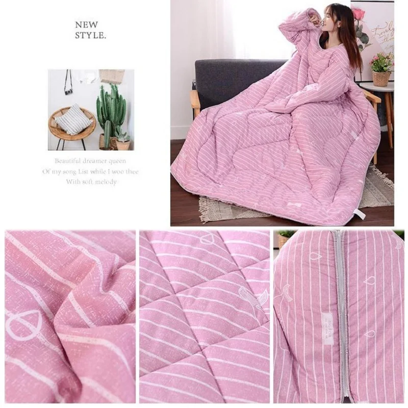 Зимнее одеяло «ленивое» одеяло с рукавами теплое утолщенное одеяло с рукавами одеяло для общежития покрытое одеяло