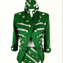 Новинка, женская сексуальная военная форма, зеленое платье, Женское боди для певицы, комбинезон, костюм для выступлений на сцене, комплекты одежды