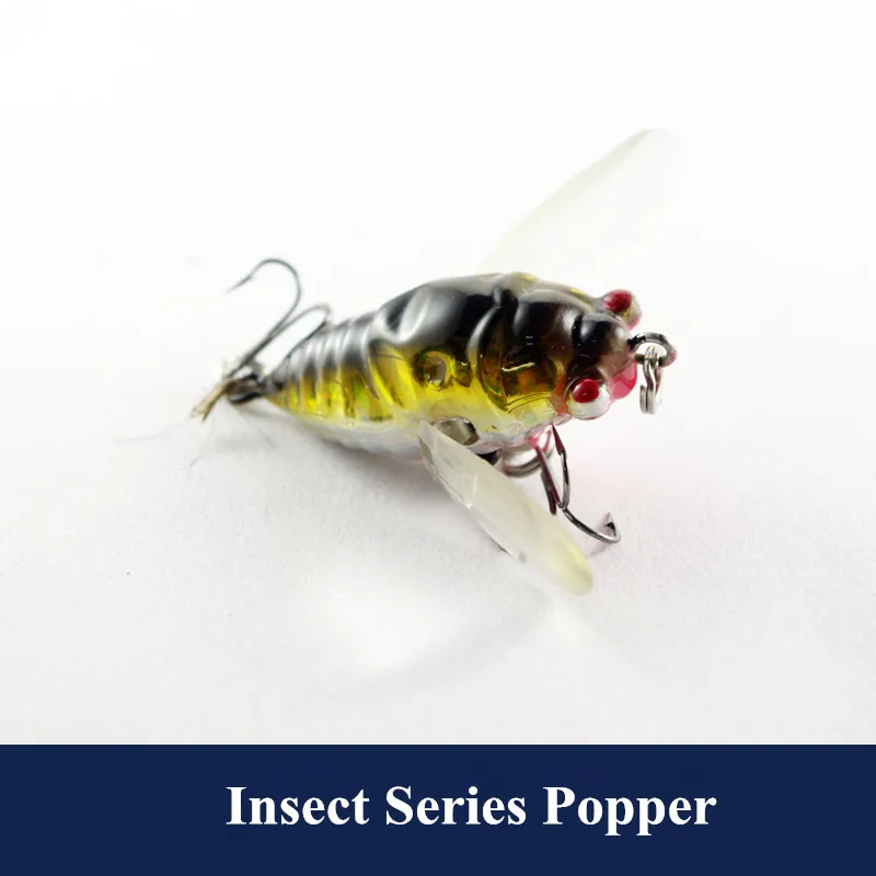 50mm 6g Topwater Fishing Swimbait Insect Popper Lures Artificial Cicada