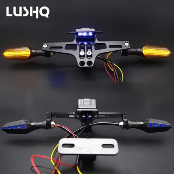 

CNC Motorcycle License Plate Bracket holder Adjustable with Flow LED For KTM 125 sx duke 125 exc 250 duke 200 690 790 adventure