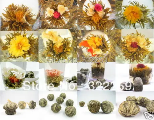 

[GREENFIELD] 24 pcs Different kinds Chinese Blooming Flower Tea ,Artistic Blossom Flower Tea 100% Handmade