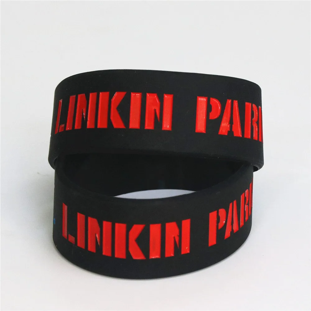 LUKENI 1 шт. Лидер продаж LINKIN PARK силиконовые браслеты и браслеты черный широкий силиконовый браслет Рок музыка вентиляторы подарок SH071