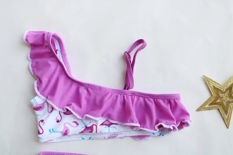 Новинка года; Летнее Детское бикини с рисунком Фламинго; детский ...