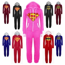 Adults Kigurumi Women and Men Superhero Spiderman Batman Superman Hooded Onesies Unisex Onesie Hoodie