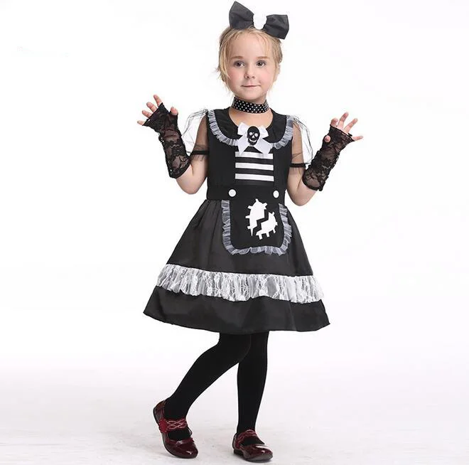 Presell New Style Cute Baby Little Girls Maid Cosplay Costume Naughty
