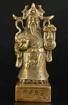 

SUPERB VINTAGE COLLECTABLE OLD DECORATION BRASS CASTING STATUE GOD FORTUNE