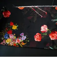 1 м Шелкового крепа цифровая Красная Птица живопись последняя часть Специальное Предложение обработка сделать кардиган платье