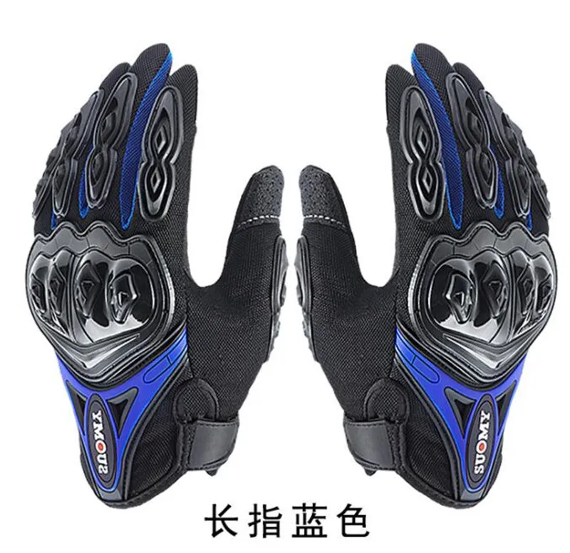 SUOMY мотоциклетные перчатки, мужские гоночные перчатки Gant Moto rbike, перчатки для мотокросса, для езды на мотоцикле, дышащие, летние, полный палец, Guantes - Цвет: SU-10 Blue