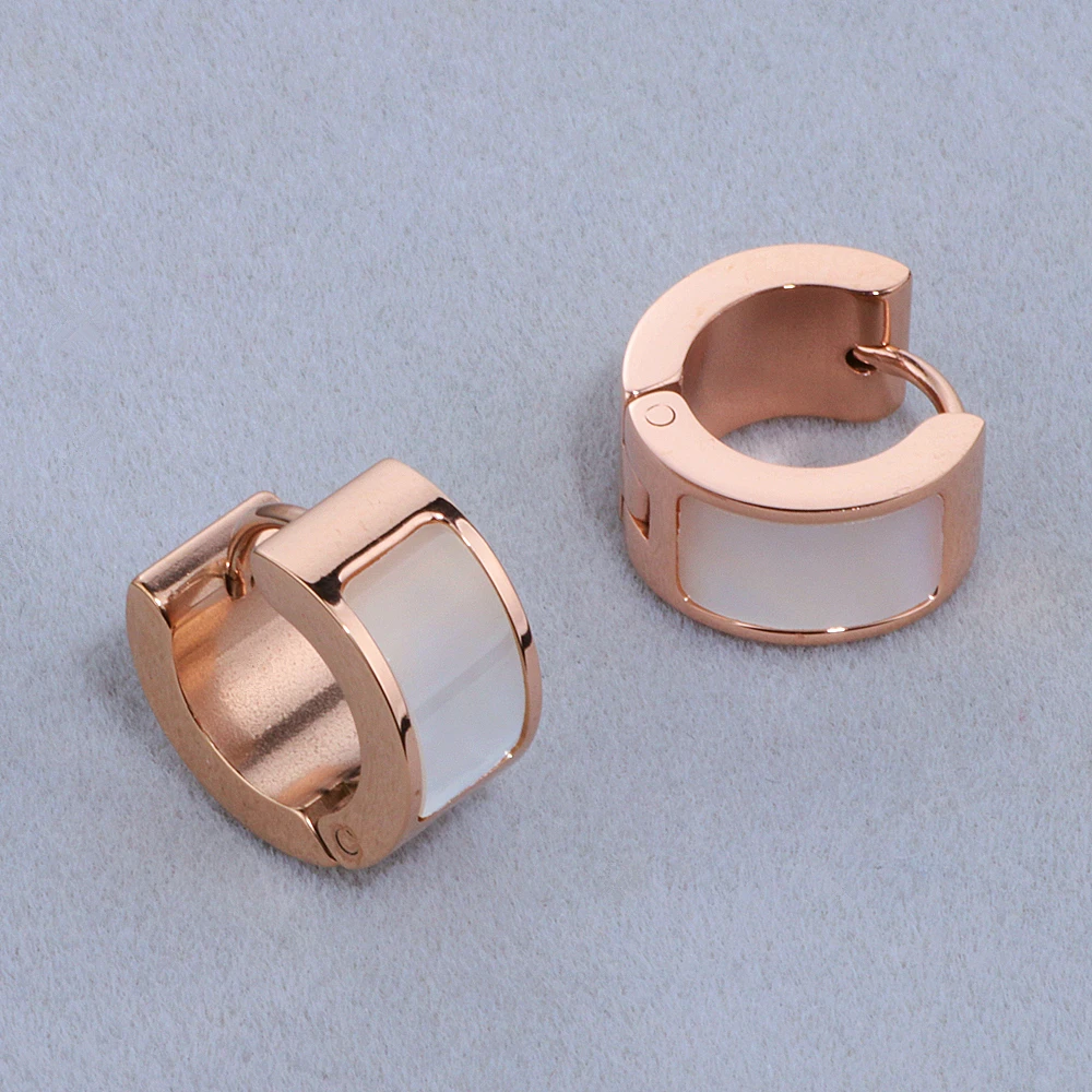 Роскошные классические брендовые ювелирные изделия круглые серьги-гвоздики цвета розового золота 316L серьги из нержавеющей стали для женщин женские подарки WX048