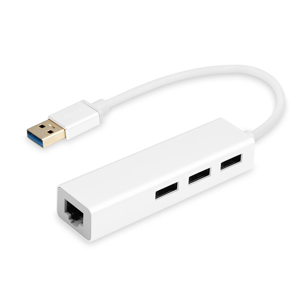 Новое 3 порта USB 3,0 концентратор 10/100/1000 Мбит/с Usb к RJ45 гигабитный сетевой карты сетевой адаптер usb Ethernet для MAcbook OS Android ноутбук