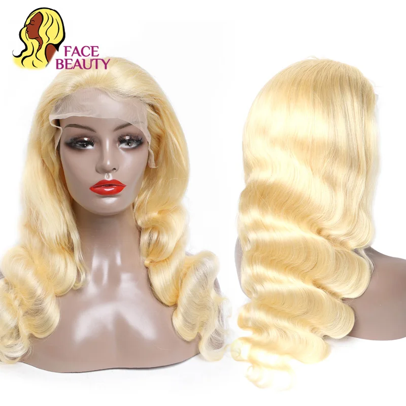 

Facebeauty 150% Density 1b 613/613 Color Blonde Human Hair Lace Front Wigs Preplucked Hairline Brazilian Body Wave Remy Hair Wig