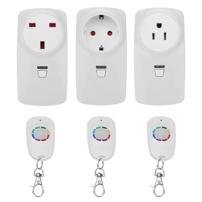 

433MHz Smart Home Plug Wireless Power Outlets Light Switch Socket US EU UK Electrical Smart Plug with 433MHz Remote Control