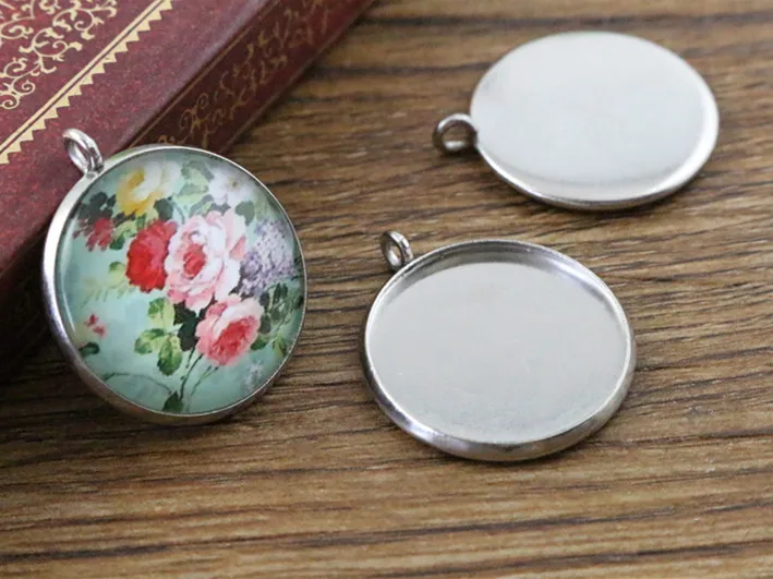 ( No Fade ) 10pcs 20mm Inner Size Stainless Steel Material Simple Style Cabochon Base Cameo Setting Charms Pendant Tray (D3-24) ( No Fade ) 10pcs 20mm Inner Size Stainless Steel Material Simple Style Cabochon Base Cameo Setting Charms Pendant Tray (D3-24)