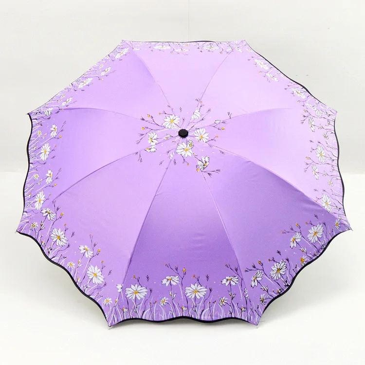 YADA 2019 Small Daisy Flower Umbrella Rainy Lace Floral Princess Umbrella For Women UV Folding Windproof Umbrellas Parasol YD193