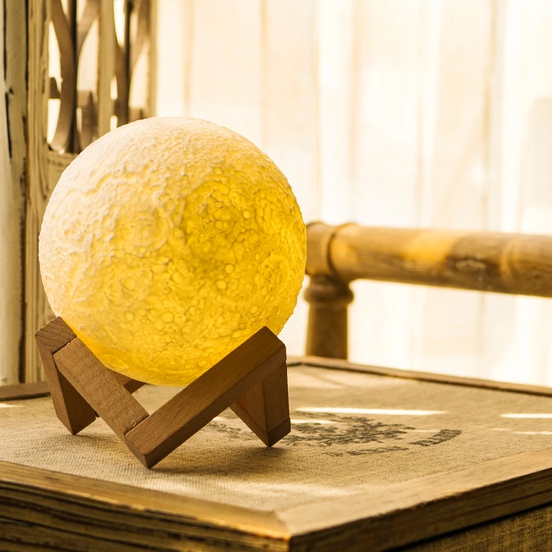 13 سنتيمتر الصمام الخفيفة قابلة 3d طباعة القمر مصباح 2 اللون تغيير مسة التبديل نوم خزانة أدى ضوء الليل المنزل الإبداعية هدية