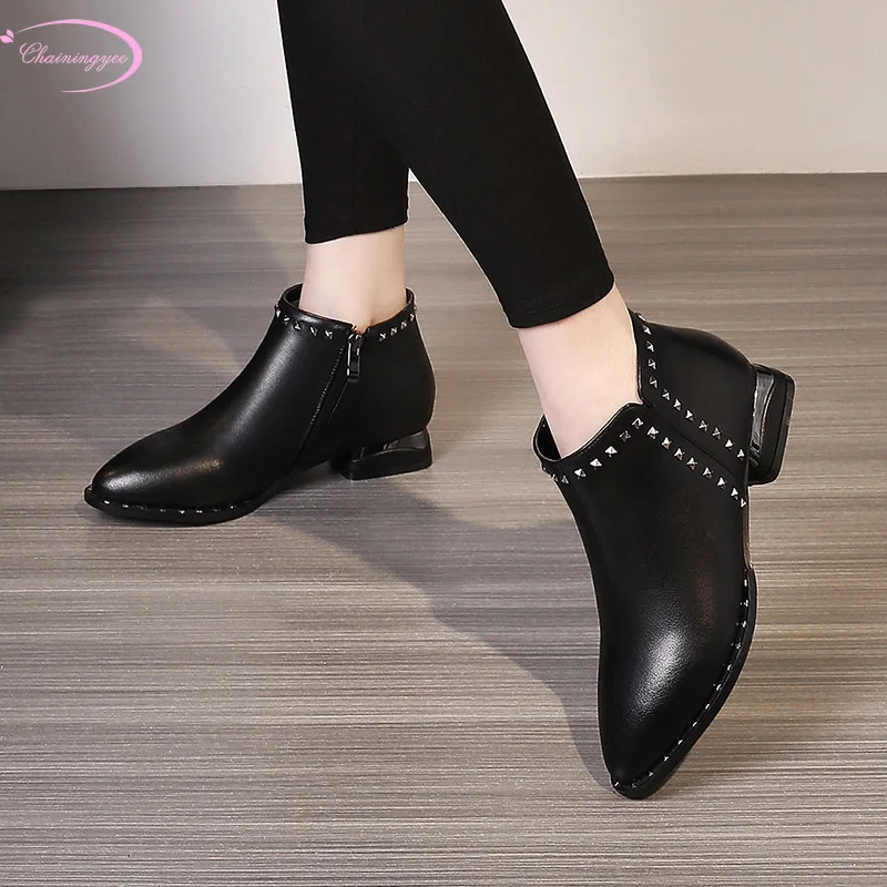 black low ankle boots