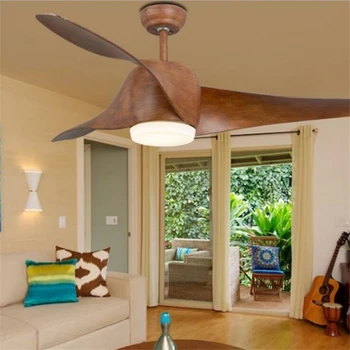 

Retro Restaurant Chandelier Simple Antique Wood Leaves Industrial Wind Cafe Bar Remote Control Fan Lamp Free Shipping