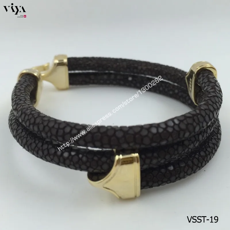 Genuine Stingray Skin leather bracelet Men-VSST-19-1 (24)