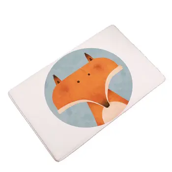 

Cute Cartoon Animal Rectangular Flannel Mats Entrance Doormats Anti-slip Kitchen Floor Bathroom Soft Rug Home Decor
