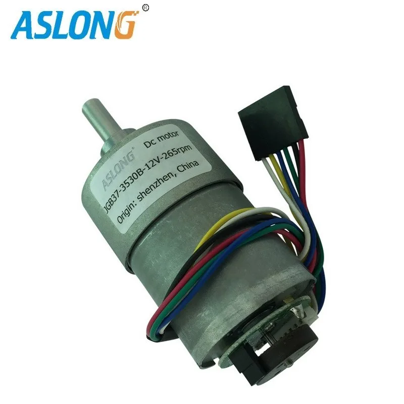 

ASLONG JGB37-3530B with Hall encoder DC geared motor Reducer motor Speed measuring motor
