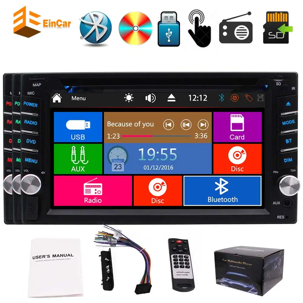 Best 6.2" Touchscreen DVD Player Double 2 Din In Dash Head Unit Autoradio MP5 Car Radio Stereo Bluetooth Subwoofer 1080p Video USB/SD 2 Best 6.2" Touchscreen DVD Player Double 2 Din In Dash Head Unit Autoradio MP5 Car Radio Stereo Bluetooth Subwoofer 1080p Video USB/SD 2