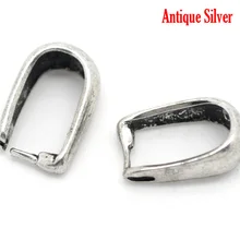 DoreenBeads Медные подвесные зажимы и подвесные застежки античное серебро 10 мм(3/") х 6 мм(2/8"), 2 штуки Новинка