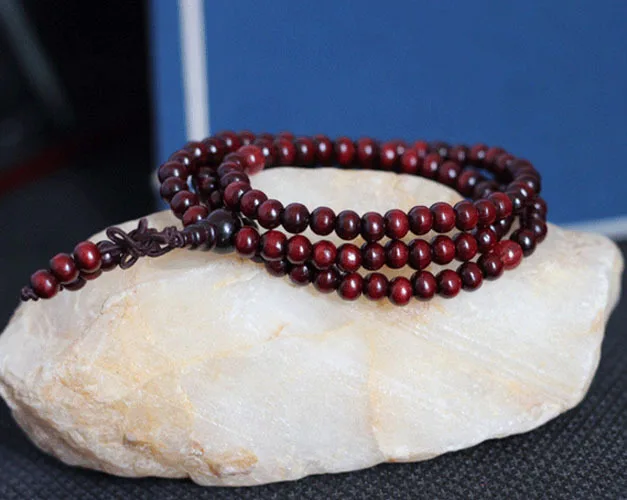 Natuurlijke 108*6mm Sandelhout Boeddhistische Boeddha Meditatie Kralen Armbanden Voor Vrouwen Mannen Sieraden Gebed Bead Mala Rozenkrans Armband