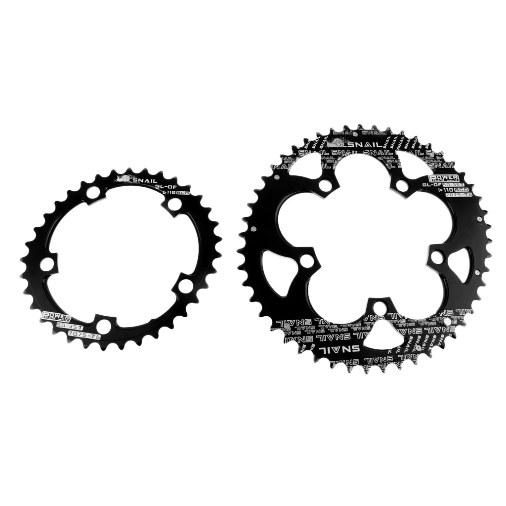 Bike Racing Double Oval Chain Ring 35T/50T 9/10/11 Speed BCD 110mm Chainring Set
