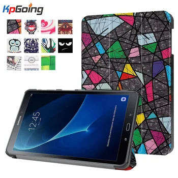 

KpGoing Painted Flip PU Leather Case for Samsung Galaxy Tab A A6 10.1 2016 T585 T580 T580N Auto Sleep Up Tablet Stand Cover