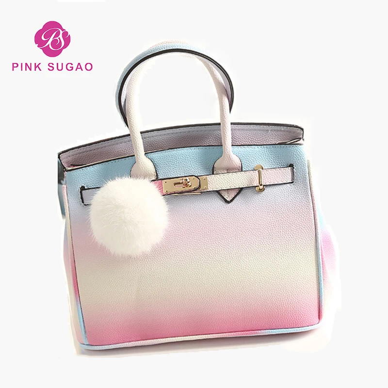 

Pink sugao designer women shoulder handbag luxury leather crossbody handbags lovely famous brand handbags gradient rainbow bags