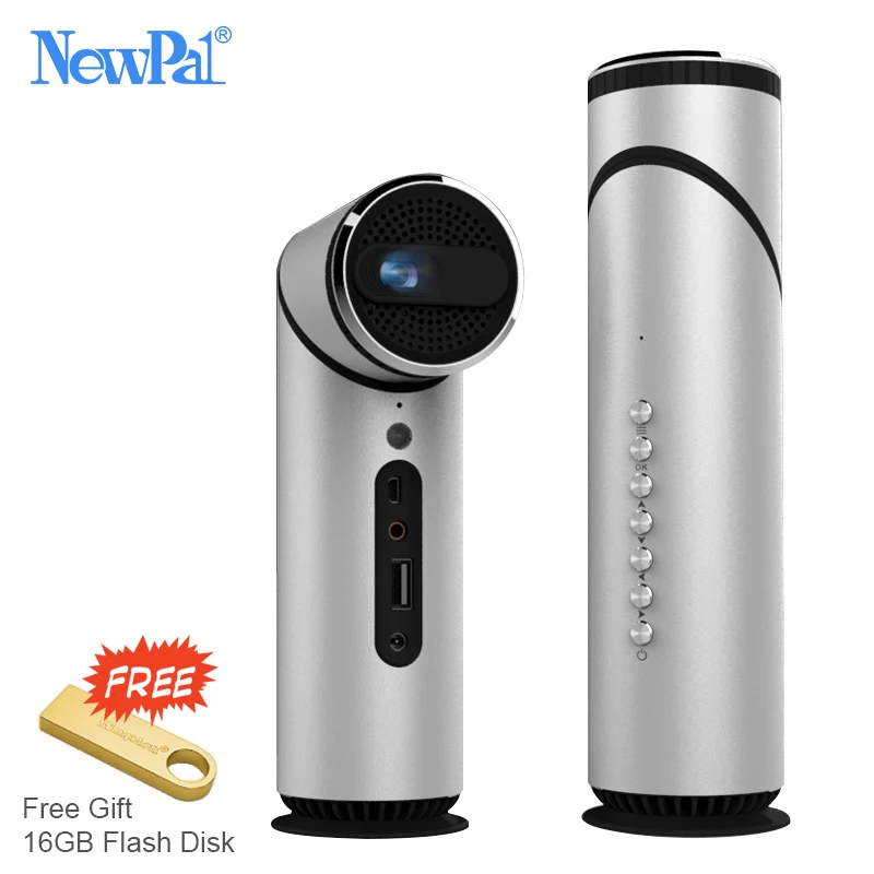 Newpal Mini Projector Portable 90 Degree Lens Rotatable DLP Projectors Small WiFi Bluetooth Home Theator Android Projecteur