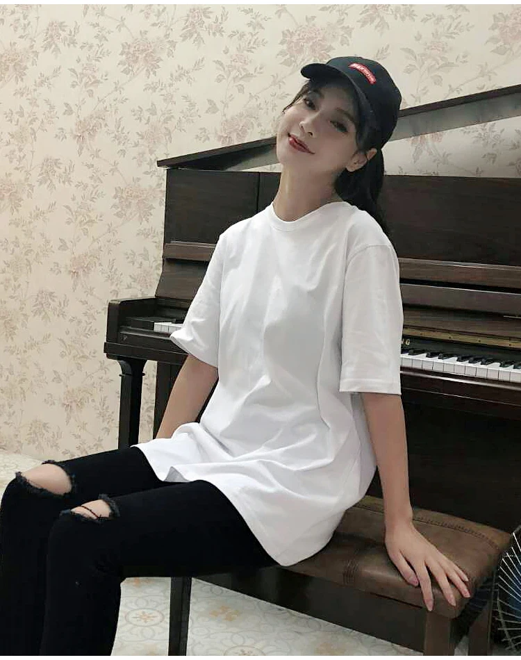 

In the summer of 2019, the new women's T-shirt, all cotton, short sleeves, fashion, leisure, full of teenage hearts