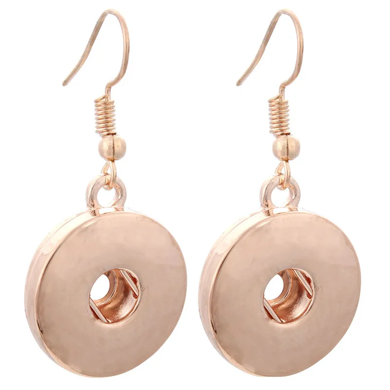 New Snap Jewelry 18mm Earrings Rose Gold Color for Women Girls DIY Button ZI009 | Украшения и аксессуары