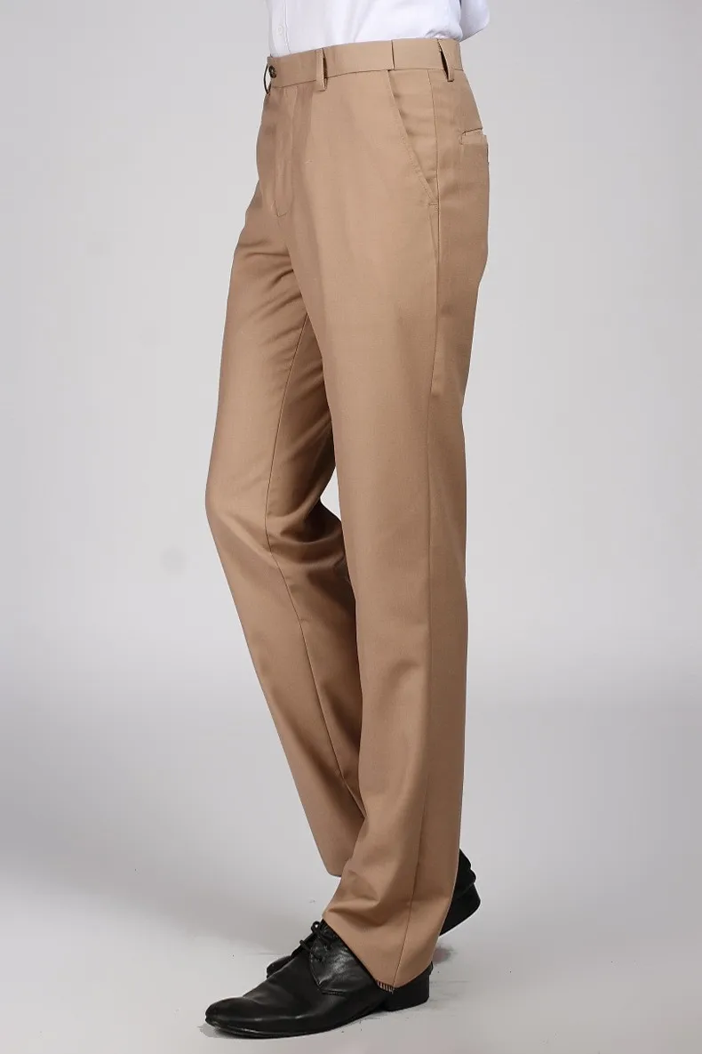 Для мужчин с эластичной резинкой на талии, Бизнес черные классические брюки Свадебные Bestman жениха брюки вечерний для выпускного официальный брюки Pantalones de Boda