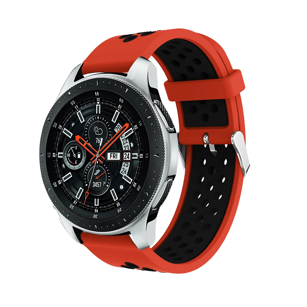 Силиконовый ремешок на запястье 22 мм для Samsung Galaxy watch 46 Смарт часы с резиновым