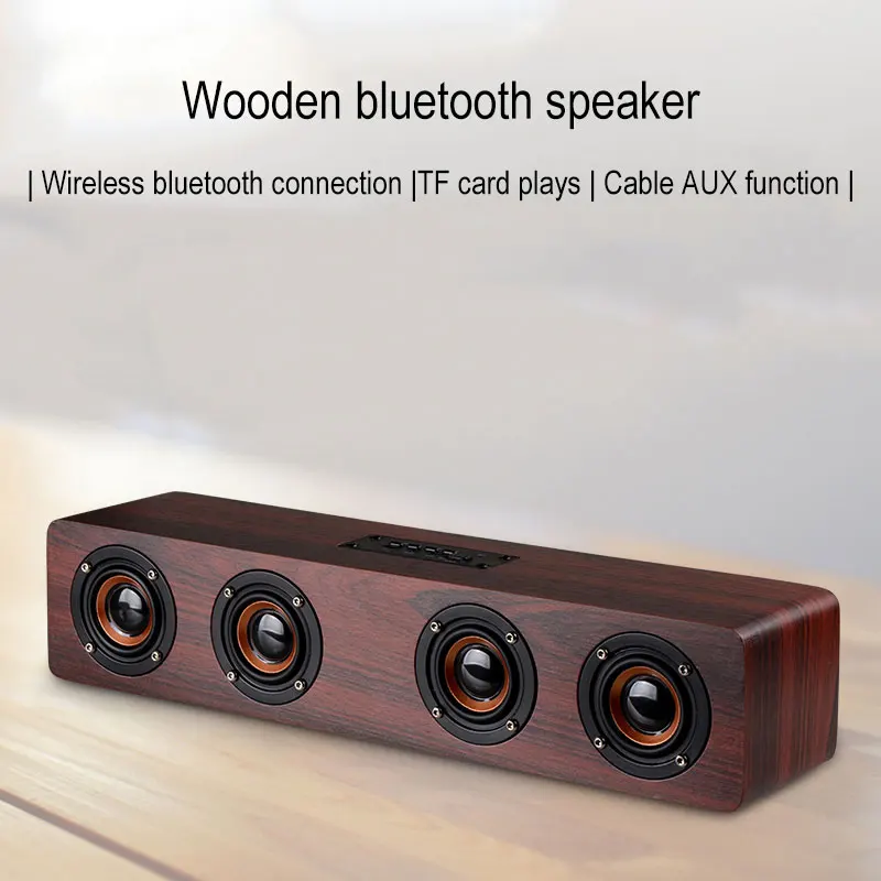 Деревянный Bluetooth динамик портативный сабвуфер музыка bluetooth FM Аудио приемник handfree вызов Сильный четыре рога беспроводные колонки