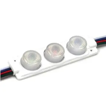 

free shipping LED Module 3LEDs 3030 RGB IP65 Waterproof injection lens LED modules light DC12V Red+Blue+Green