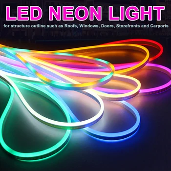 

LED Neon Strip 120LED/M 2835 flexible Neon IP65 Waterproof rope light Decorative Strip 1M/2M/3M/4M/5M/10M/15M/20M AC 220V