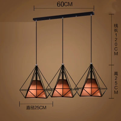 Современный подвесной светильник в клетку, железный минималистичный ретро скандинавский Лофт пирамида, подвесной светильник, металлическая Подвесная лампа E27 для помещений ZDD0004 - Цвет корпуса: P